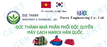 Thành nhà phân phối độc quyền máy gạch Harex Hàn Quốc