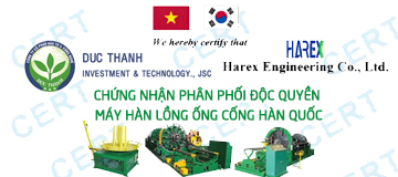 Chứng nhận phân phối độc quyền máy hàn lồng ống cống Hàn Quốc